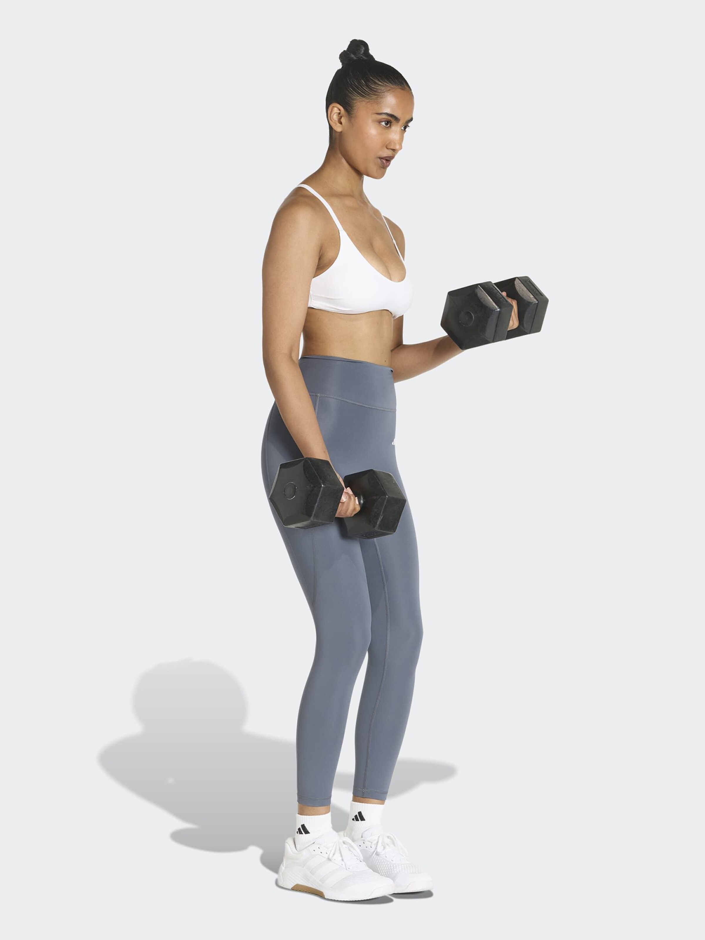 Adidas Performance Узкие спортивные штаны 'Optime Power Essentials' в цвете Smoke Blue — фото 4