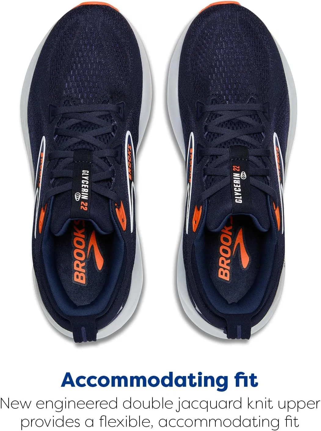Мужские кроссовки Brooks Glycerin 22, оранжевый/голубой — фото 4
