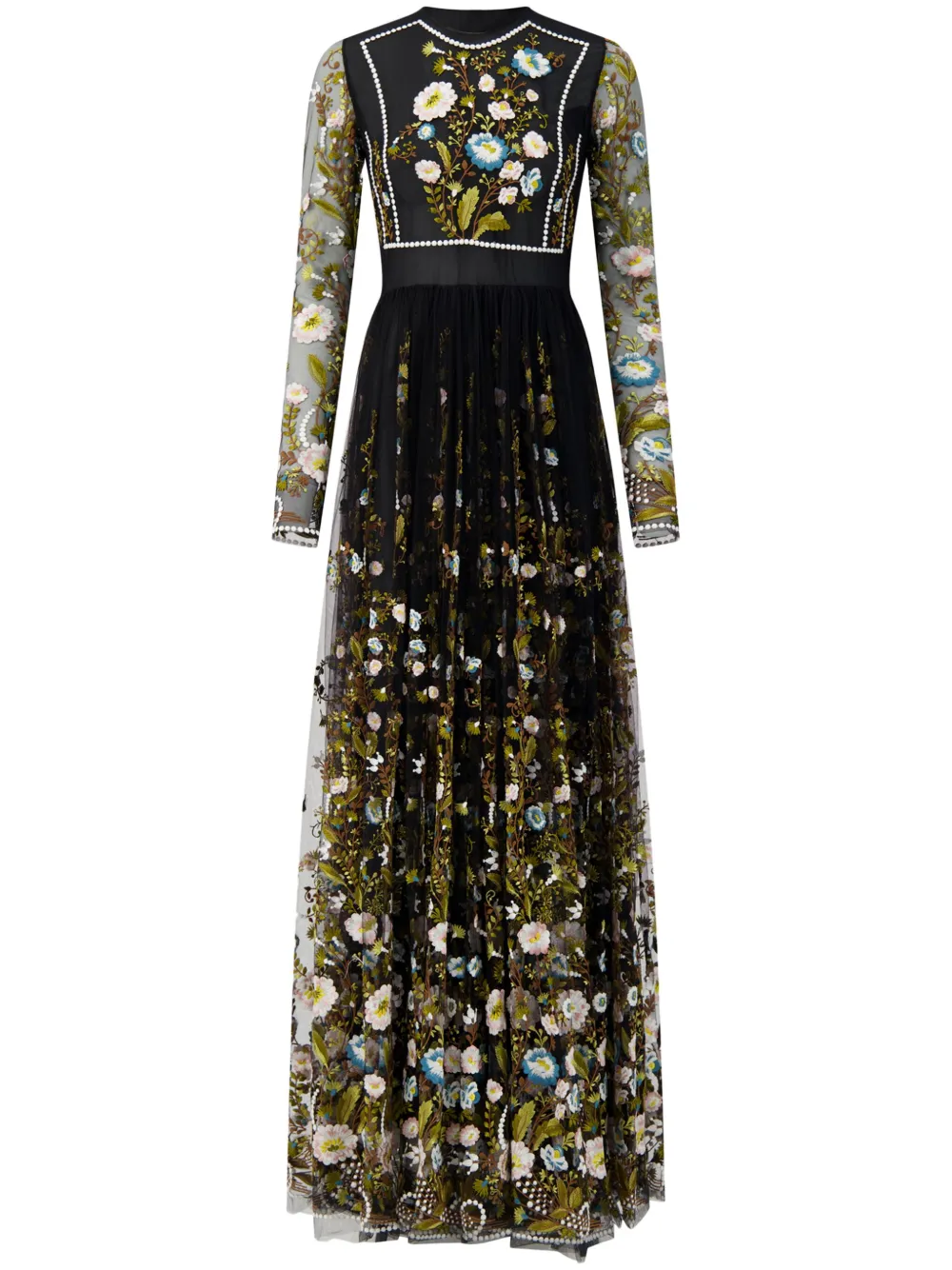 

Платье с вышивкой Ramages Giambattista Valli, черный