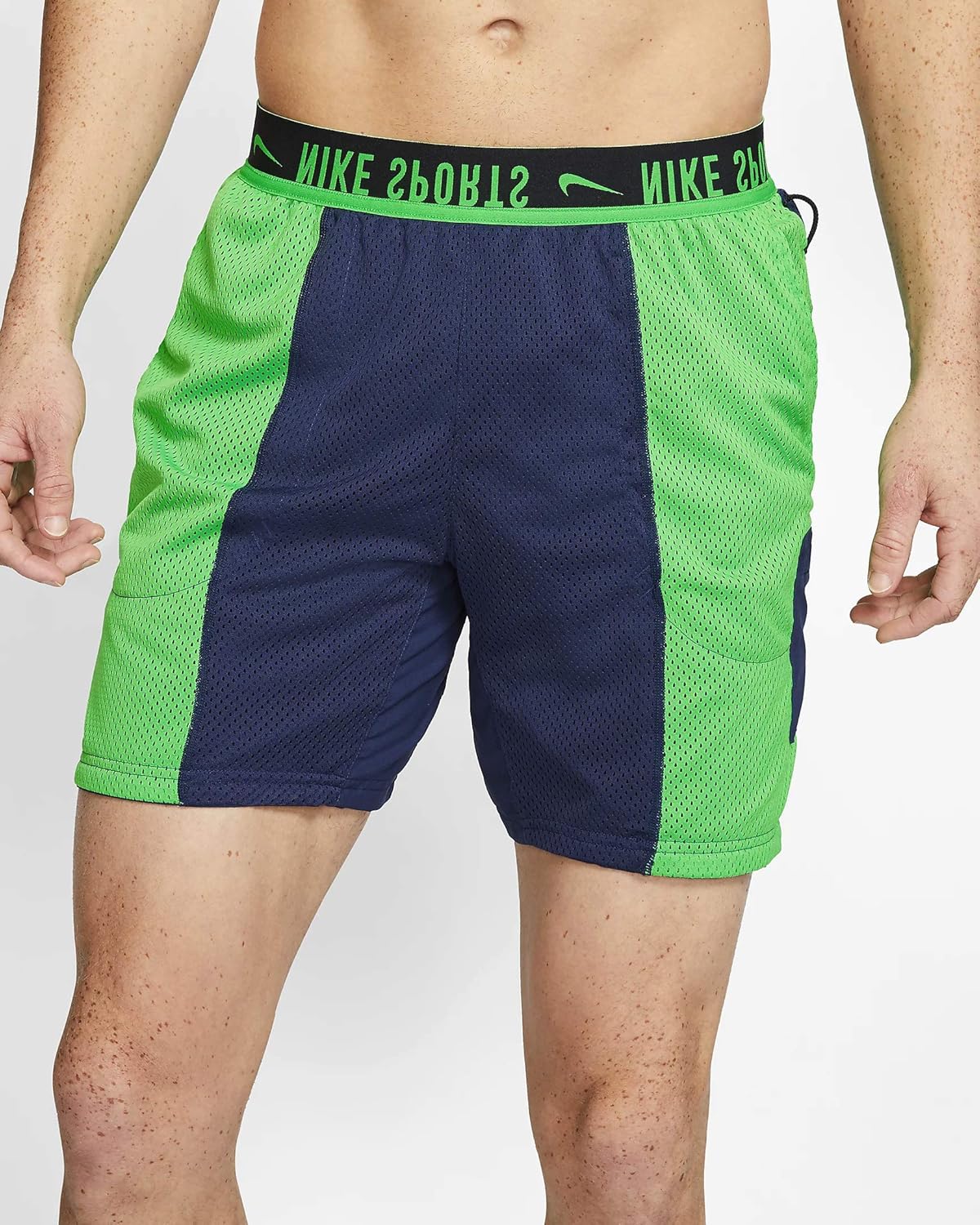 Мужские двусторонние тренировочные шорты Nike CJ7645-410, Blue/Green — фото 2