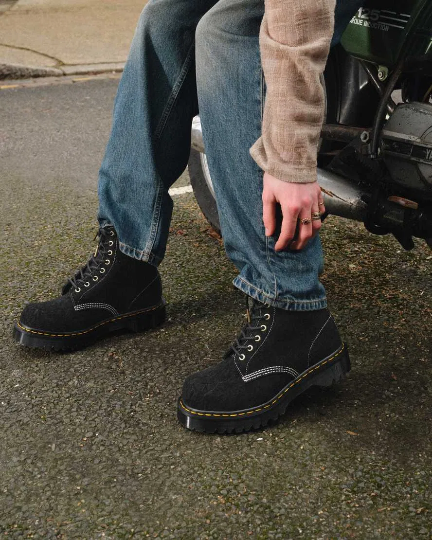 Ботинки на шнуровке из тисненой замши, изготовленные в Англии в 1460 году Dr Martens, бежевый, коричневый — фото 2