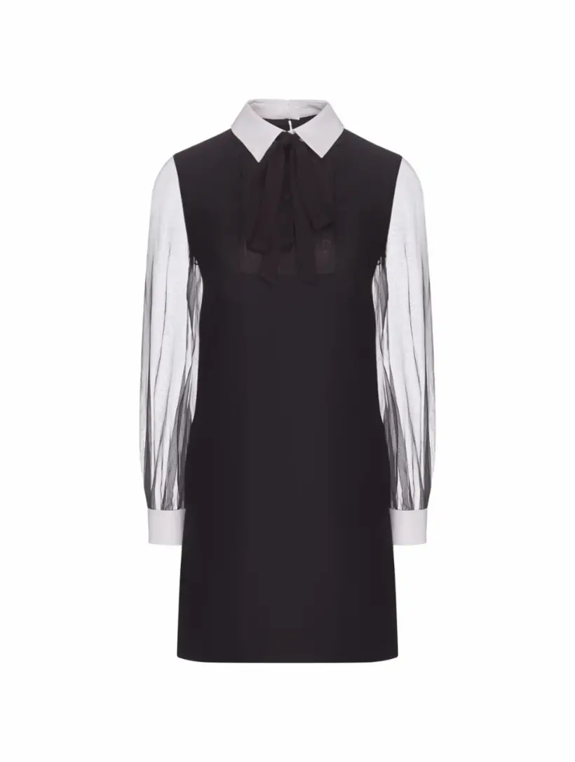 

Комбинированное платье мини Valentino Garavani, черный