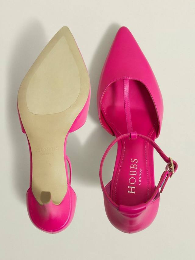 Туфли-лодочки alice leather с т-образной планкой на шпильке Hobbs, цвет Zinnia Pink — фото 2