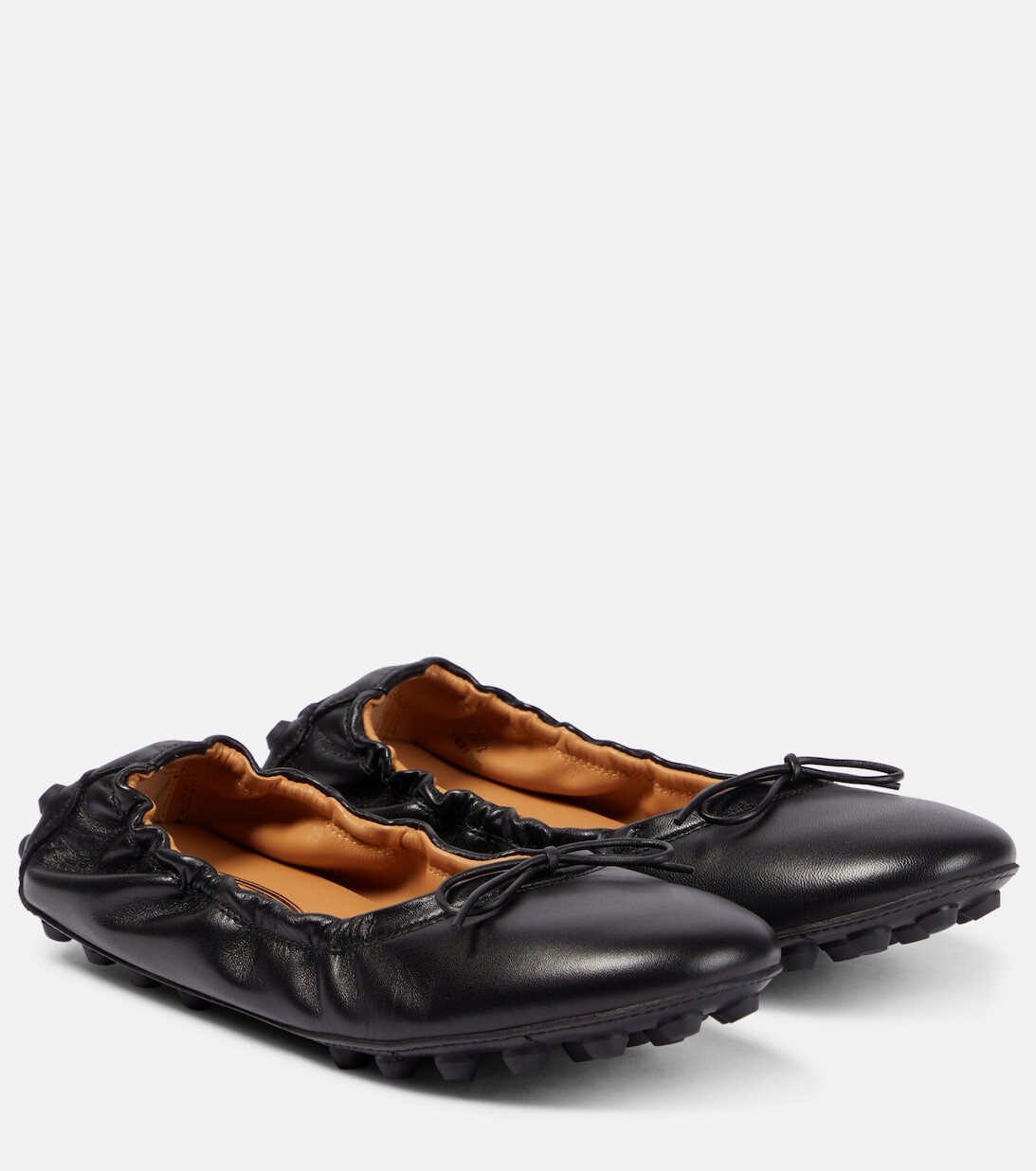 Балетки из пузырчатой кожи Tod's, черный