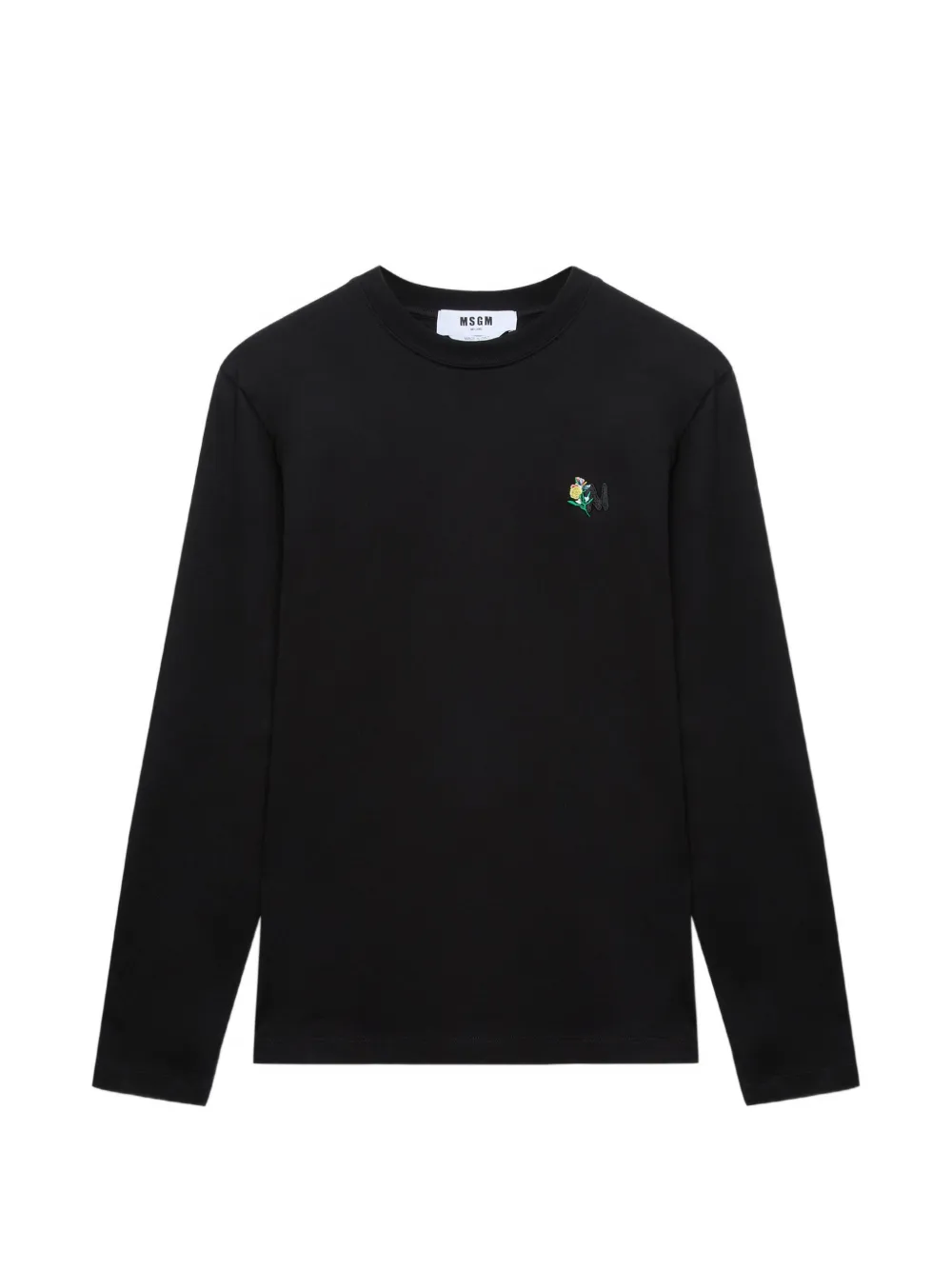 

Топ с длинными рукавами и цветочным принтом Msgm, черный