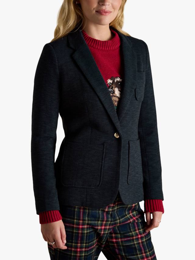 

Текстурированный однобортный блейзер Joules, Navy