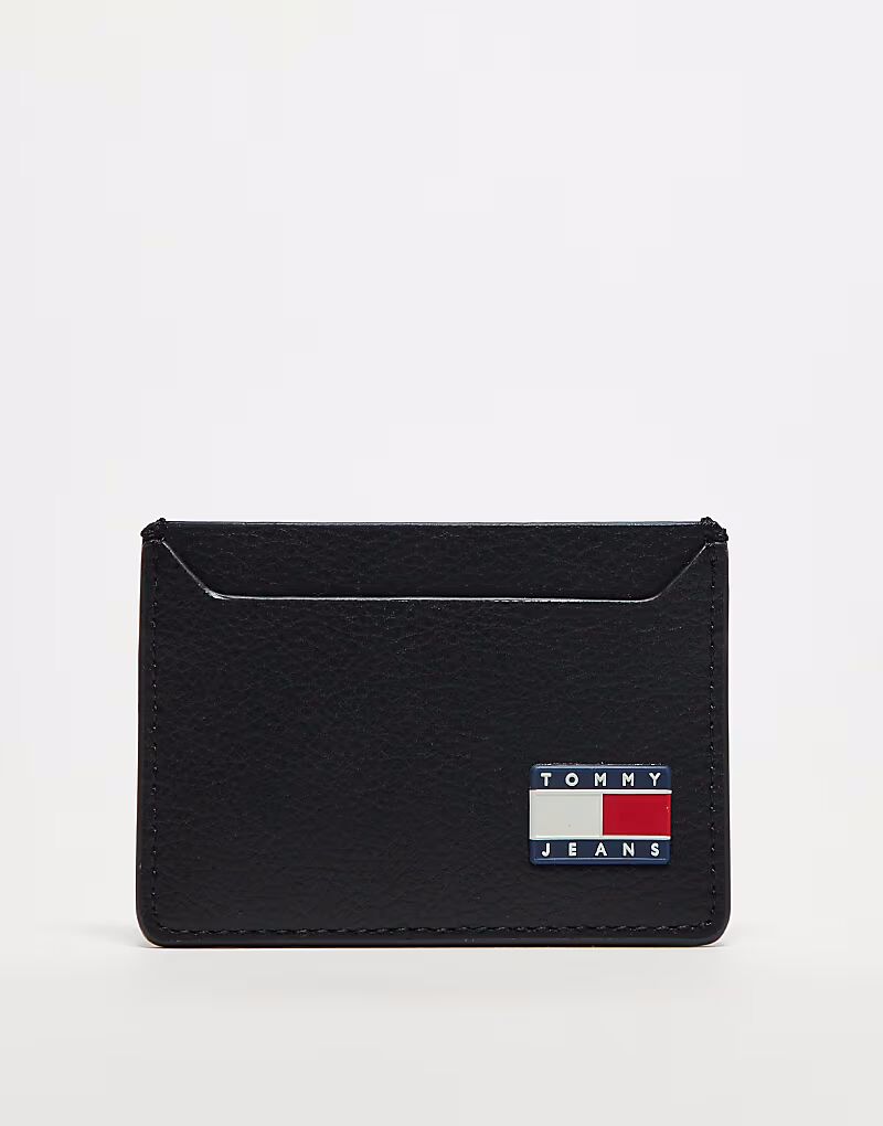 

Кожаный держатель карт Tommy Jeans Heritage черного цвета