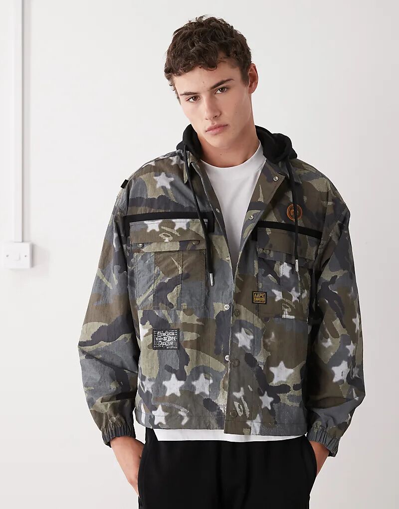 

Рубашка свободного кроя с длинными рукавами Aape by A Bathing Ape в коричневом камуфляже