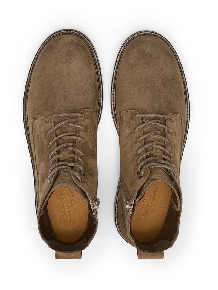 Marc O'Polo Shoes Кожаные сапоги цвета таупе — фото 4