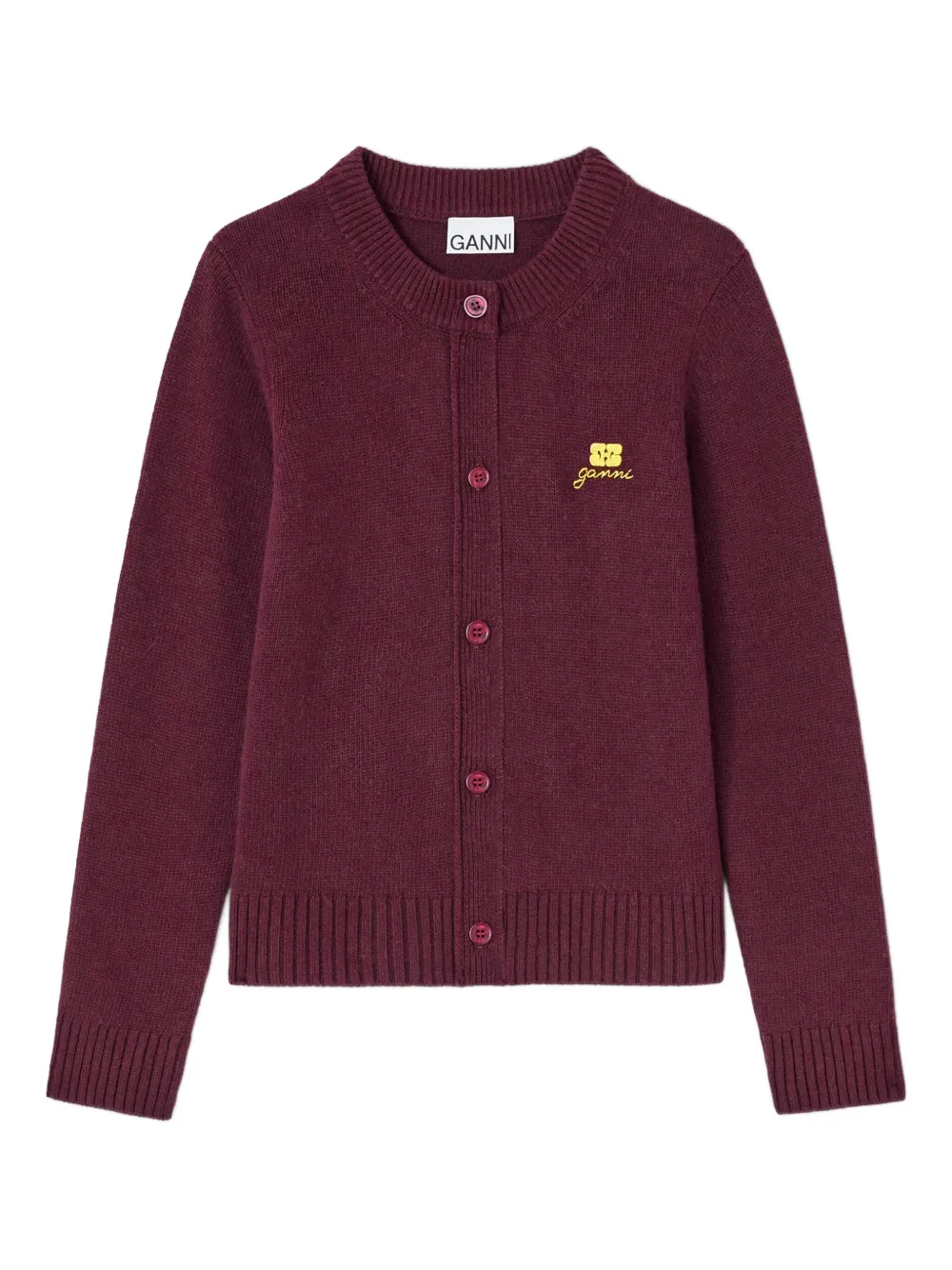 

Кардиган с круглым вырезом Ganni, красный