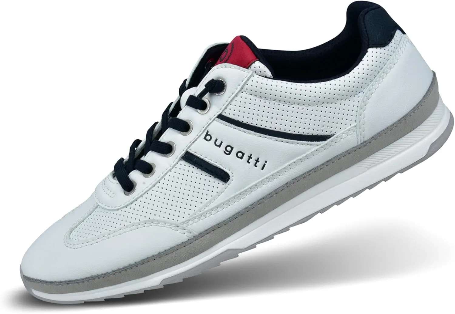 Мужские спортивные кроссовки Bugatti на шнуровке, White / Light Grey