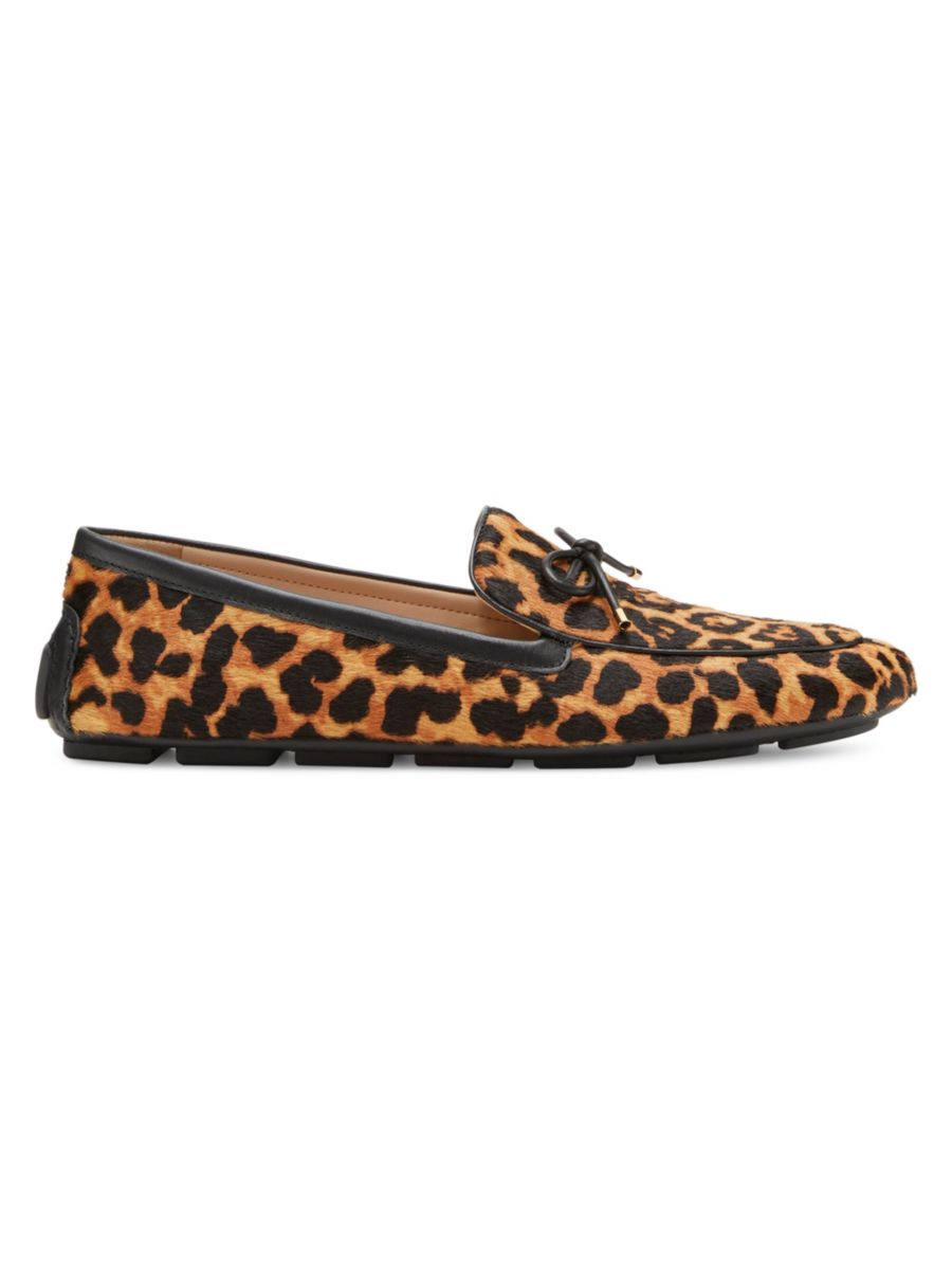 Мокасины Newport из телячьей шерсти с леопардовым принтом Stuart Weitzman, цвет Brown Multi
