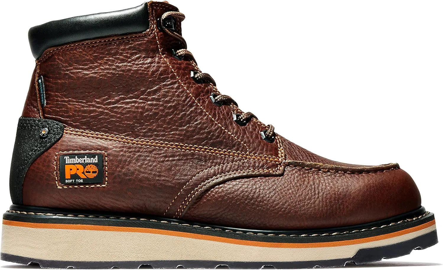 Мужские рабочие ботинки Timberland PRO Gridworks 6 дюймов с мягким носком, водонепроницаемые, на промышленной танкетке, коричневый — фото 4