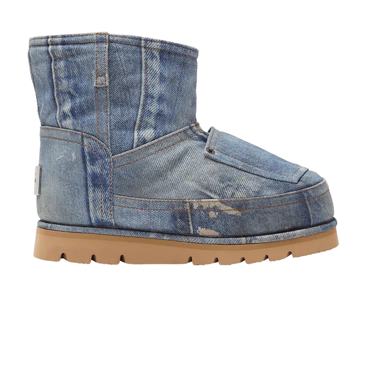 Ботинки Acne Studios Wmns Low Boots Denim-Print Leather, синий