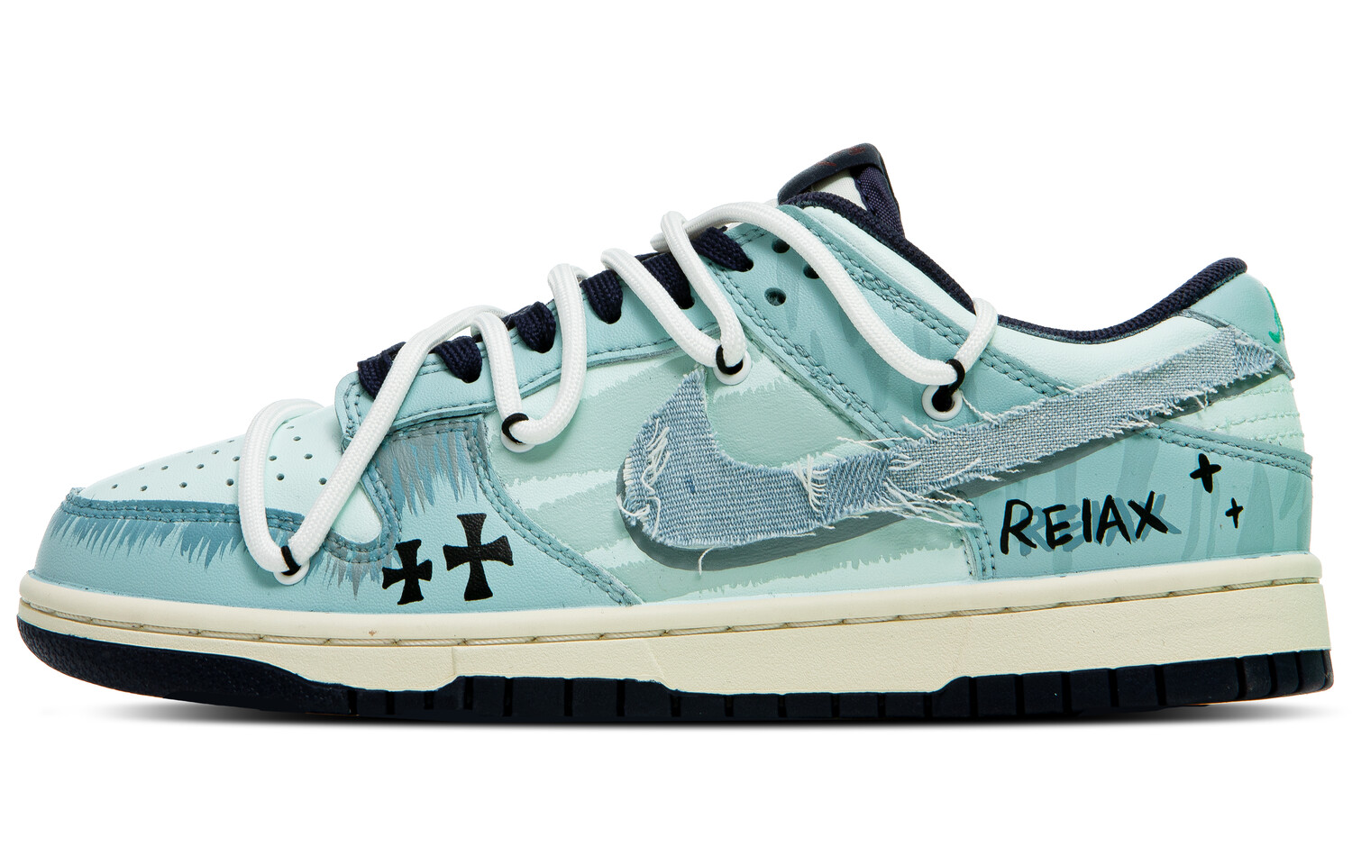 

Кроссовки Nike Dunk Skateboarding Shoes Men Low-top White/blue/black, белый
