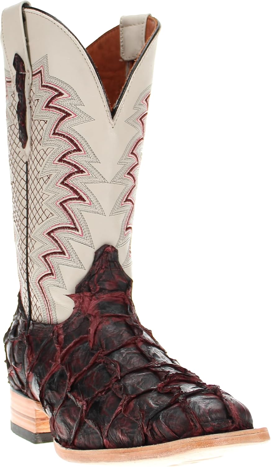 

Мужские ковбойские ботинки Vaccari Dylan из натуральной кожи рыбы пиуаруку с широкой квадратной ноской, черный