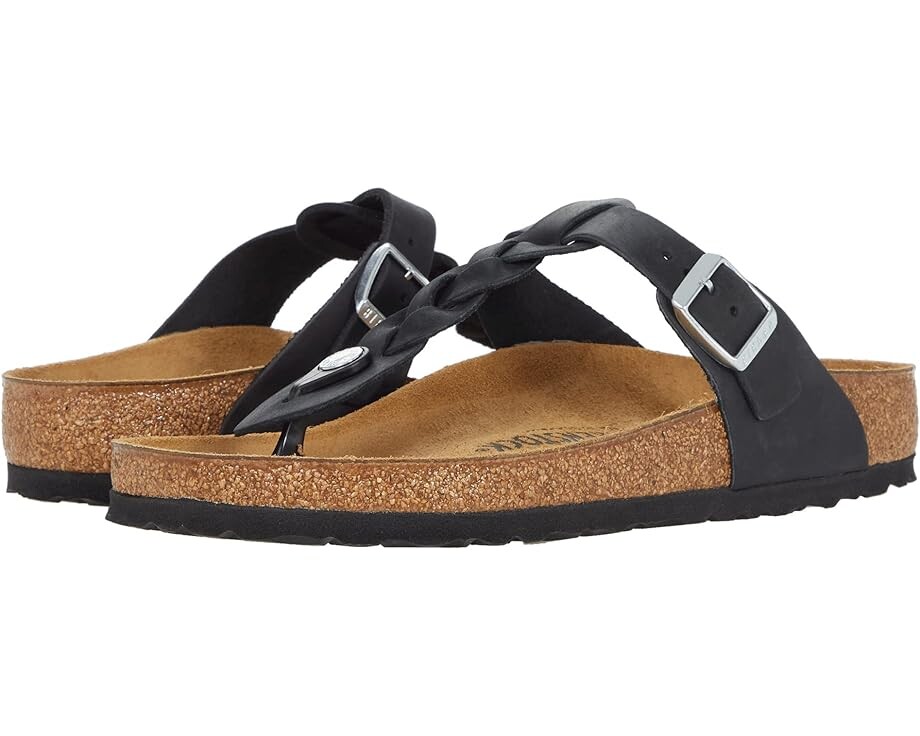 

Сандалии Birkenstock Gizeh Braided - Oiled Leather, цвет Black Oiled Leather