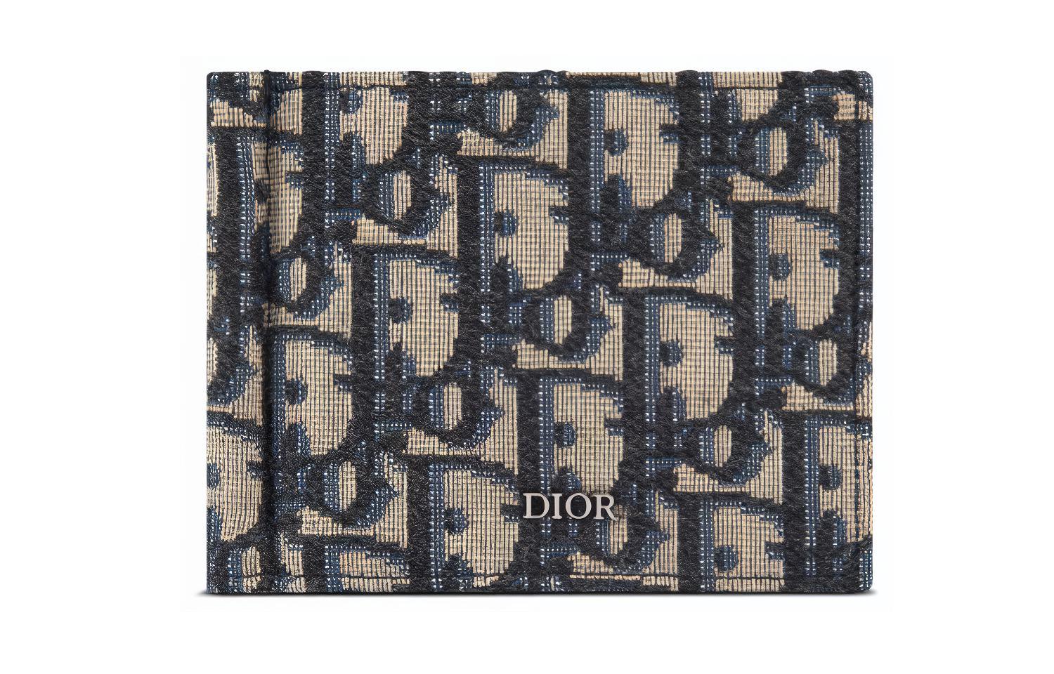 

DIOR Кошелек из жаккардовой ткани для мужчин, бежевый/black