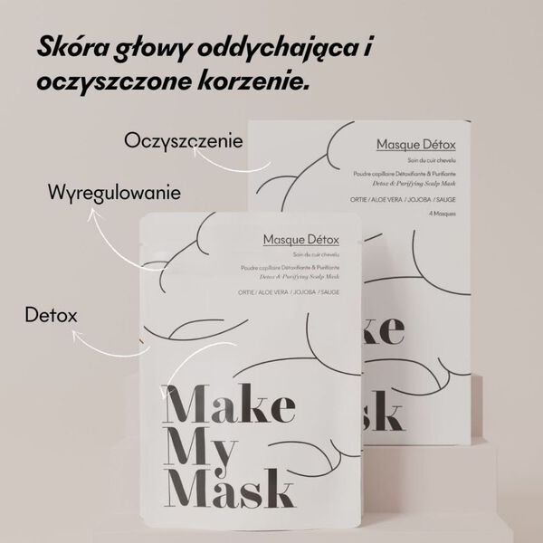 Очищающая маска против жирности волос, 4 шт./1 уп. Makemymask — фото 3