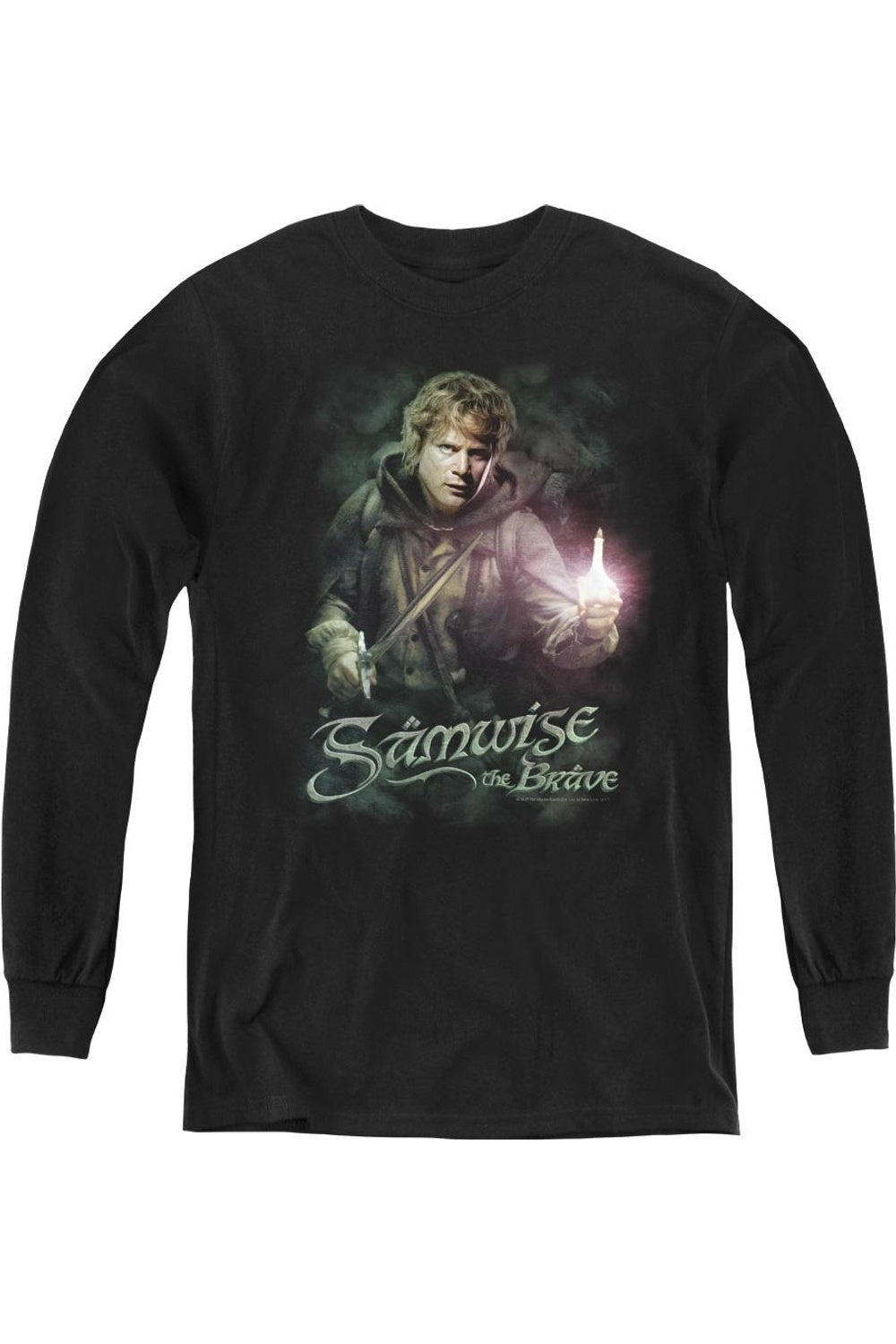 

Футболка с длинным рукавом "Властелин Колец: Сэмуайз Храбрый" для молодежи Gildan, черный