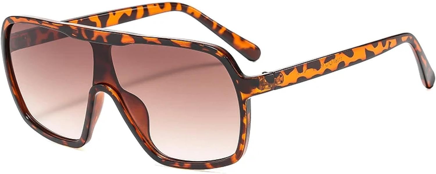 

Модные цельные солнцезащитные очки для мужчин и женщин, роскошные очки в крупной оправе, солнцезащитные очки для активного отдыха, вождения, унисекс, защита от УФ-излучения UV400 TKKTLLT, Leopard Tea