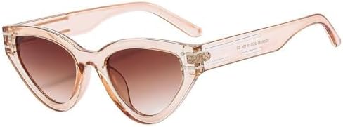 

Солнцезащитные очки «кошачий глаз» 2026 года для женщин, ретро-винтажные солнцезащитные очки с леопардовым принтом, треугольные очки с градиентным переходом цвета MTZJH, Champagne Tea