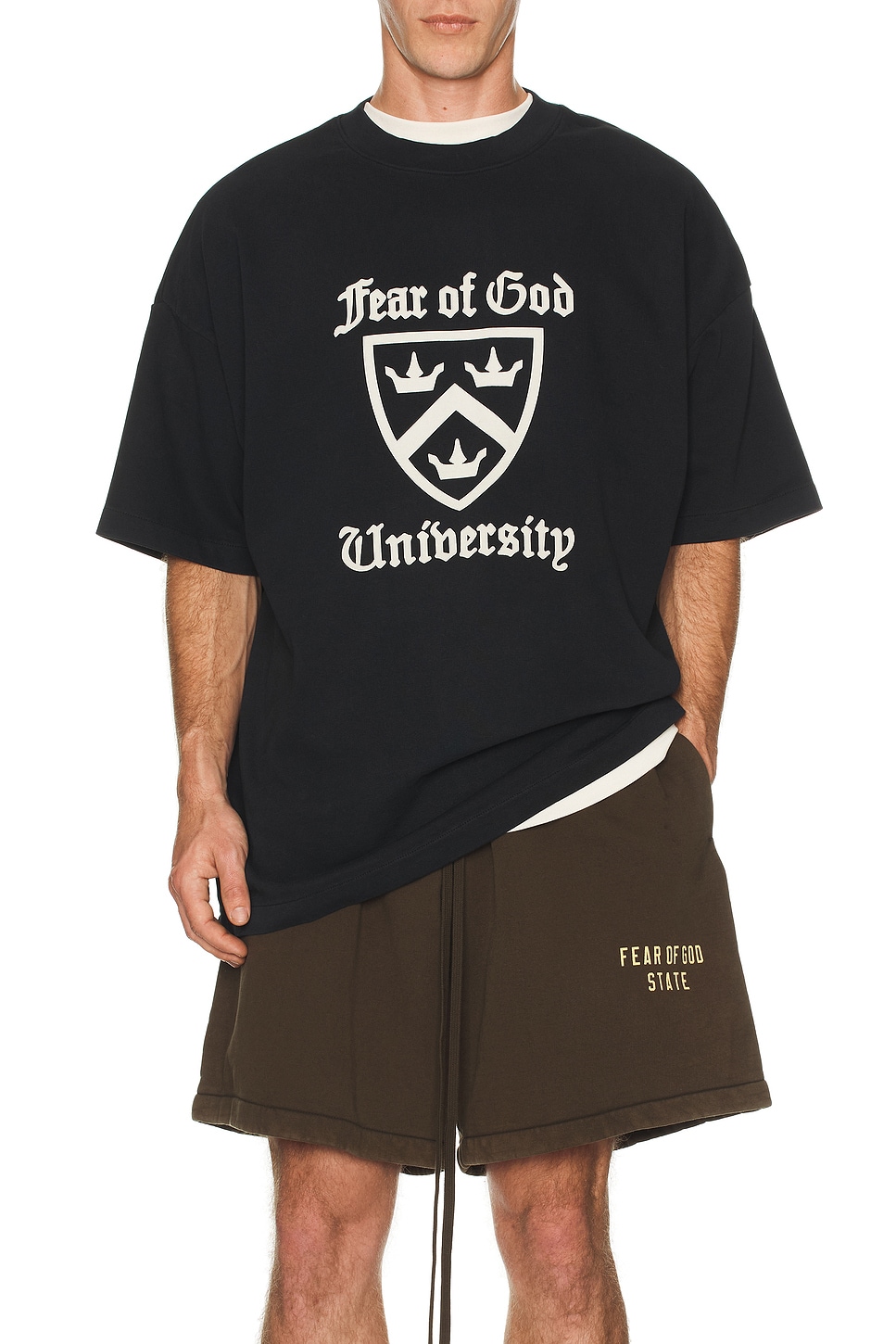 

Тяжелый свитшот с круглым вырезом Fear Of God Essentials, Black