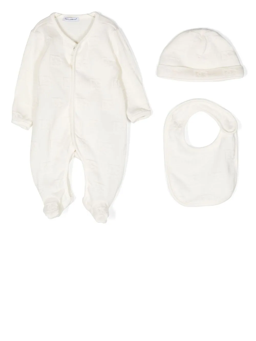 

Жаккардовый комплект для новорожденного с логотипом DG Dolce & Gabbana Kids, белый