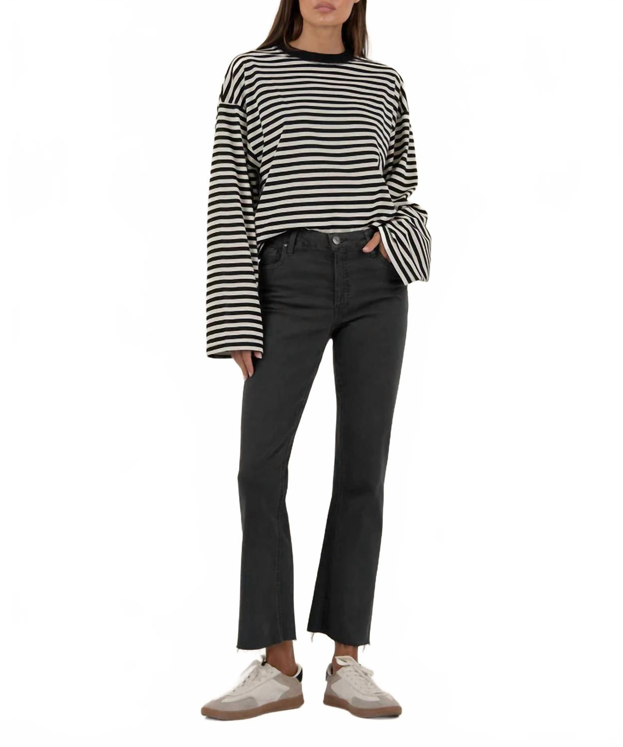 

Джинсы Kelsey High Rise Fab Ab Ankle Flare Leg Legs цвета оловянно-зеленый Kut From The Kloth, Pewter Green