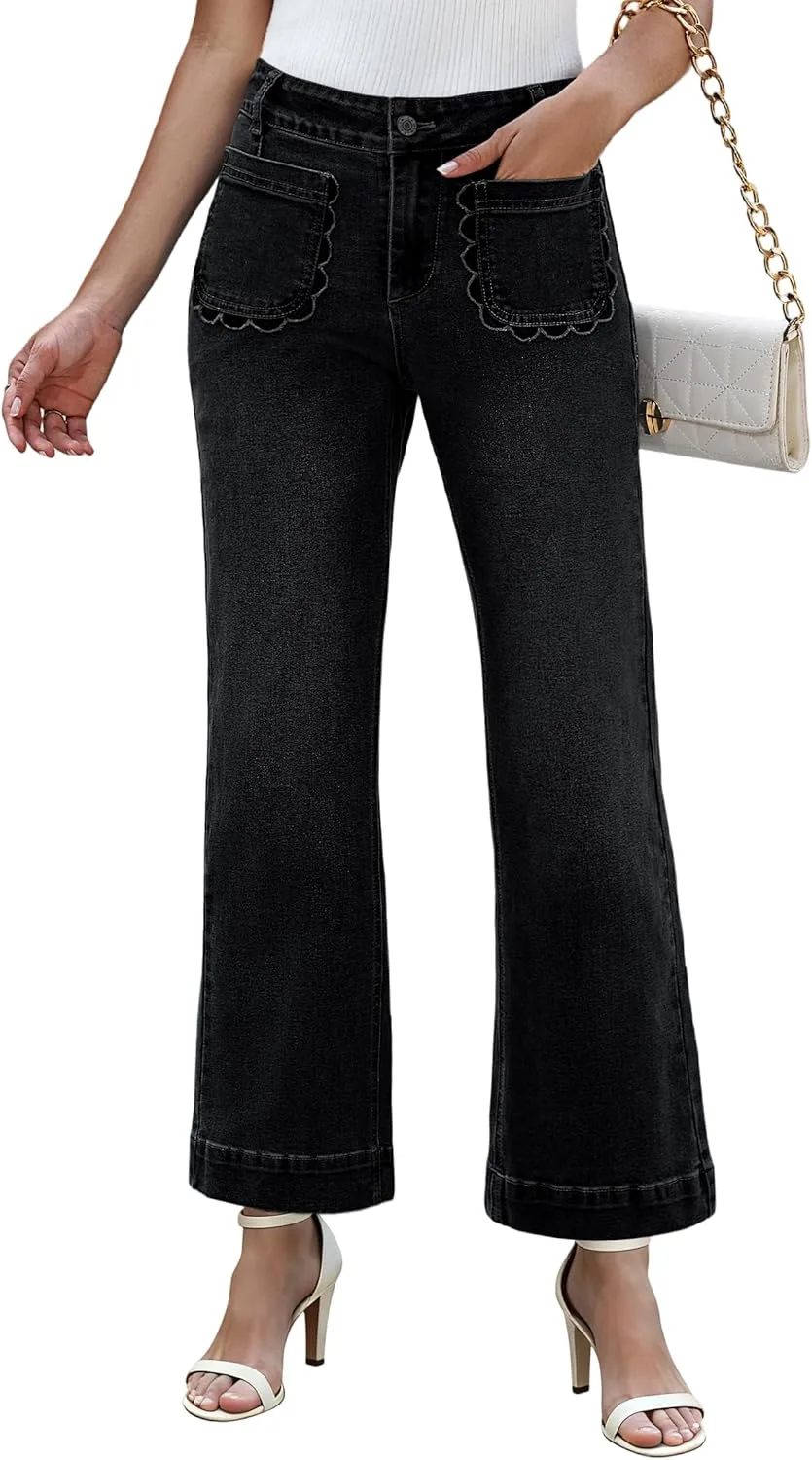 

Женские джинсы IWD Wide Leg с высоким поясом и растягивающейся тканью