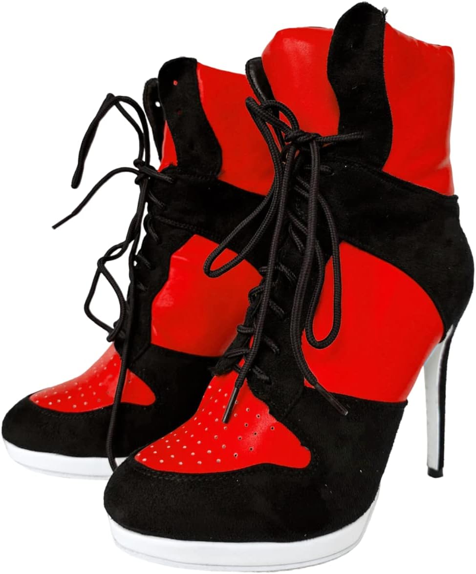 

Ботильоны Frankie Hsu Stiletto Sport с высокой шпилькой для баскетбола, черные замшевые классические белые кроссовки-бутсы, дизайнерская обувь больших размеров для женщин и мужчин