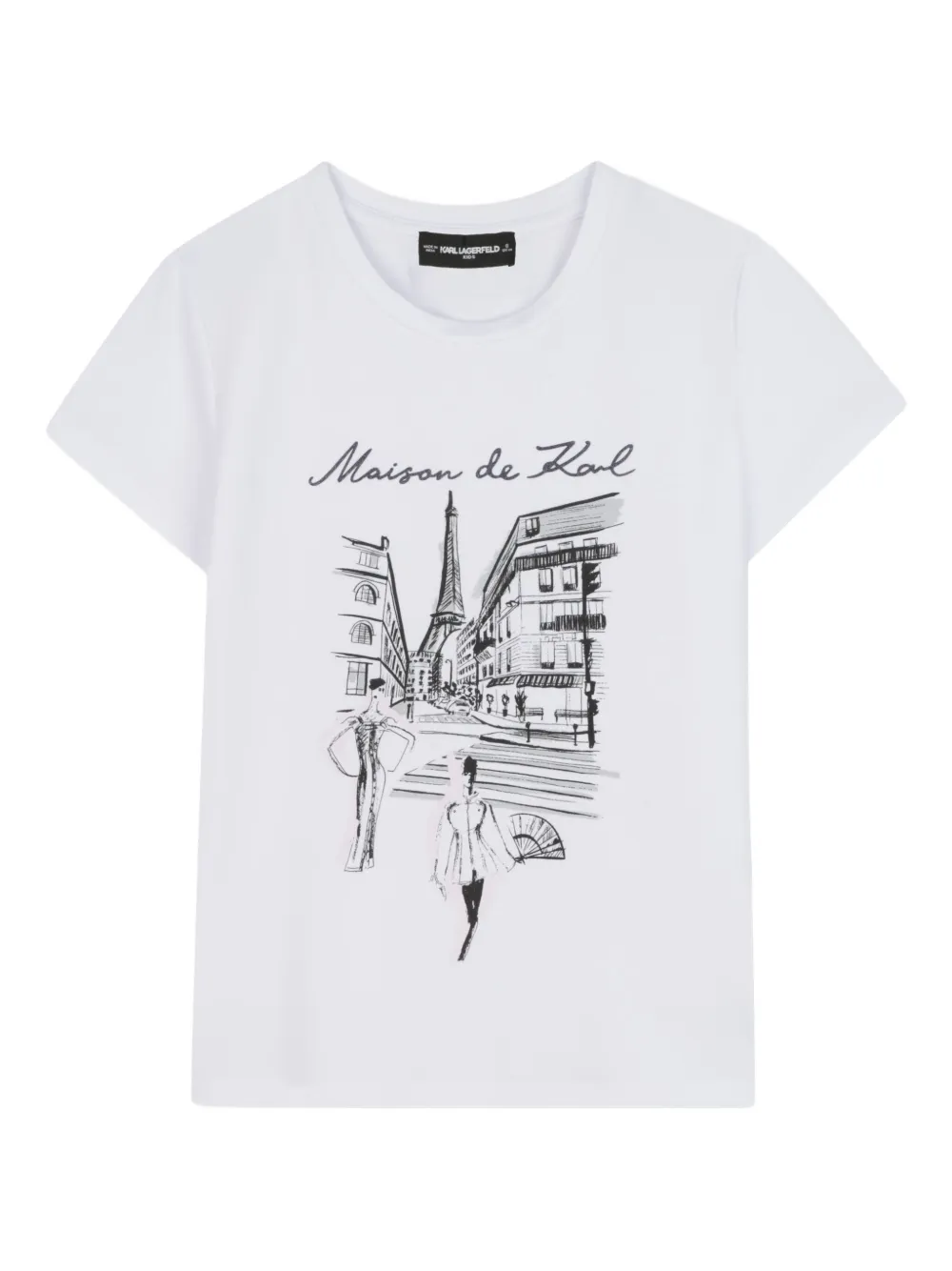 

Футболка Maison de Karl с графичным принтом KARL LAGERFELD KIDS, белый