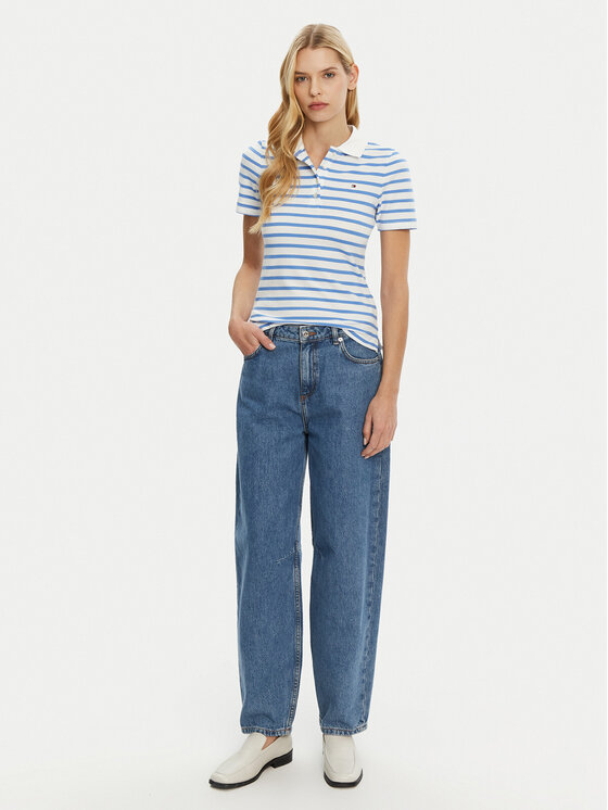 Рубашка поло облегающего кроя 1985 WW0WW43225 Tommy Hilfiger, голубой — фото 2