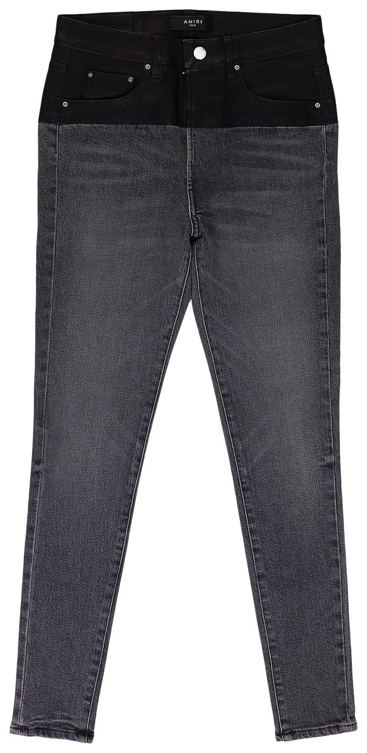 

Узкие кожаные джинсы Amiri, черный