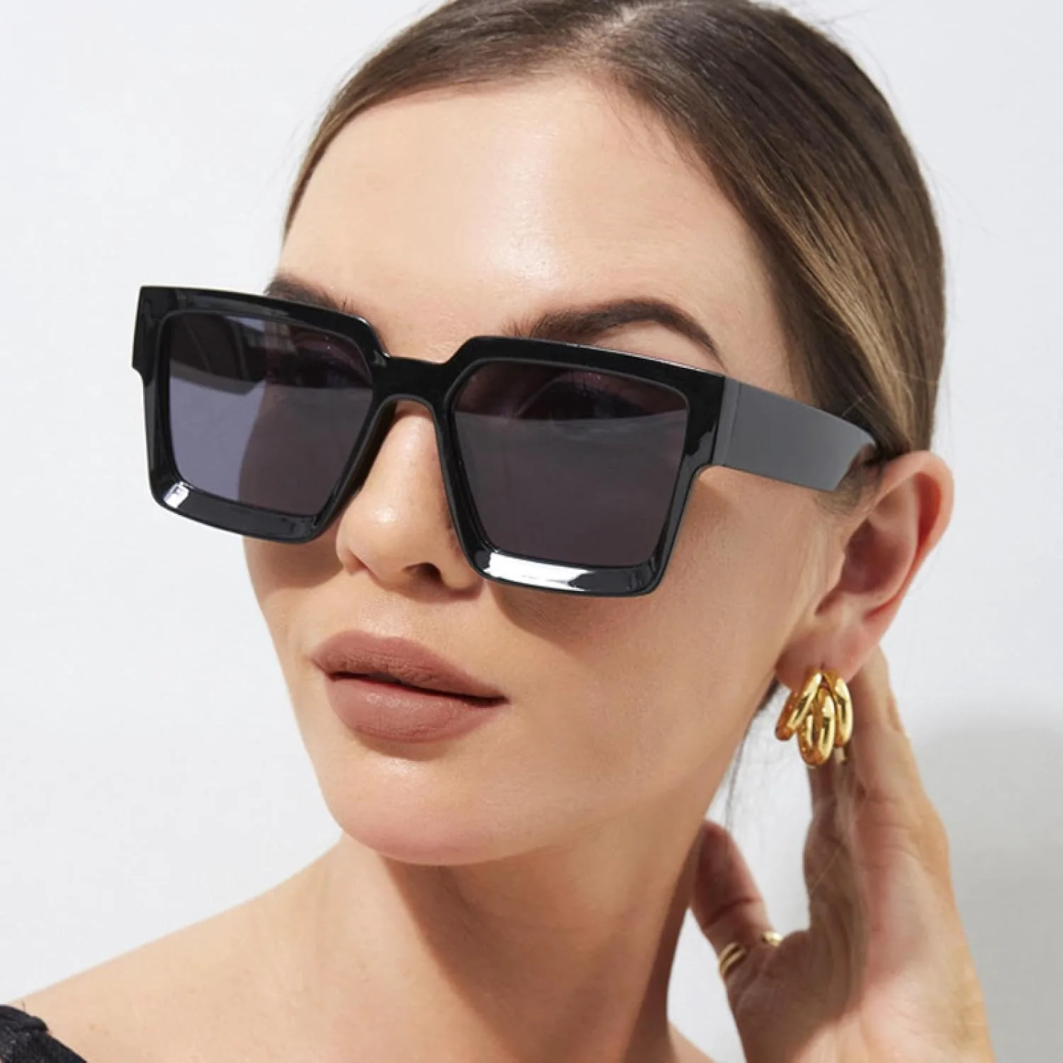 

Солнцезащитные очки с защитой UV400 | Женские, увеличенного размера, прозрачные, градиентные, для занятий спортом на открытом воздухе и вождения DSVIGF, Grey Grey