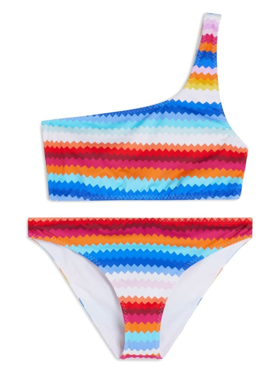 

Missoni бикини на одно плечо с узором зигзаг, синий