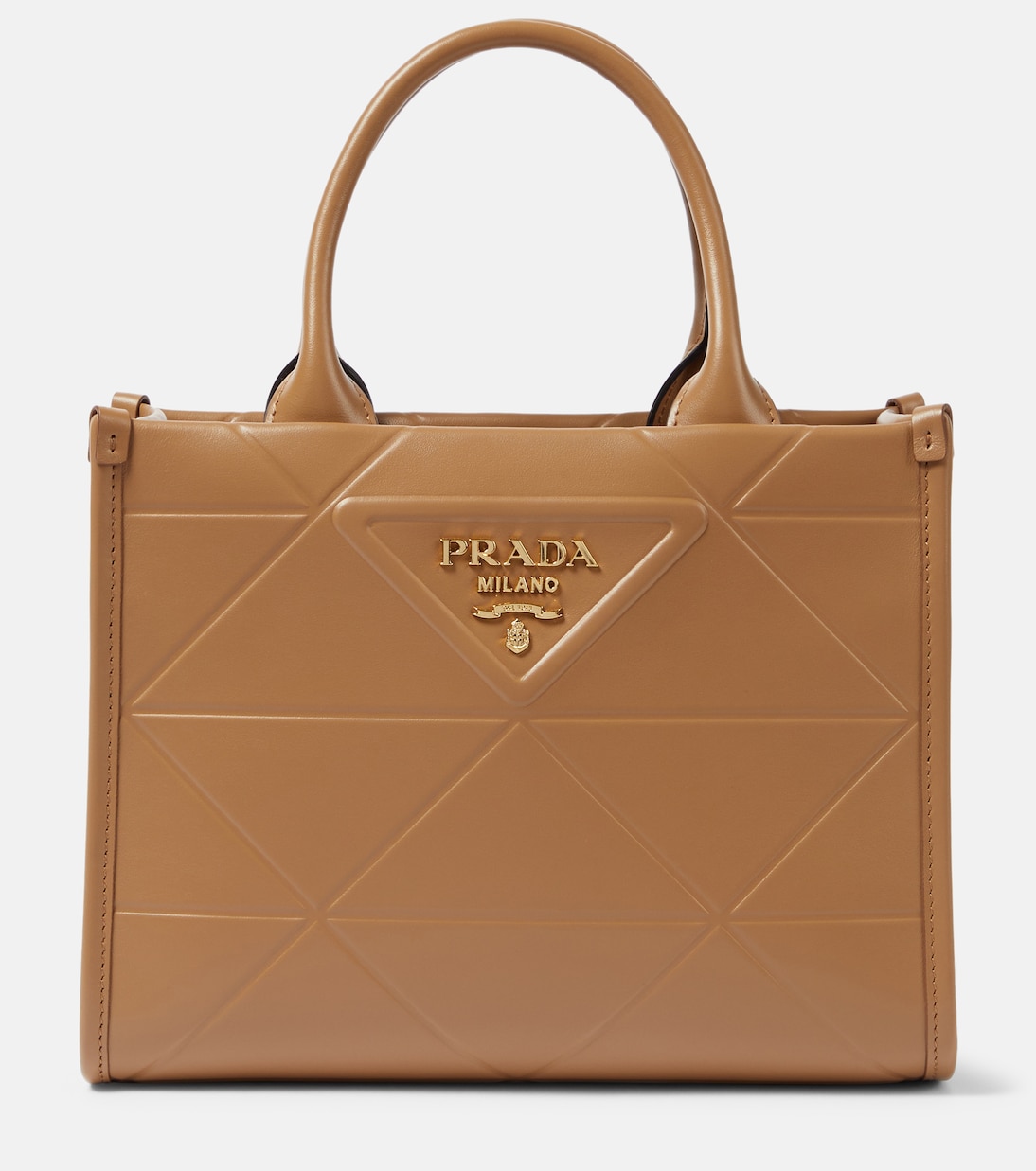 

Symbole Mini кожаная сумка-тоут Prada, Caramel X