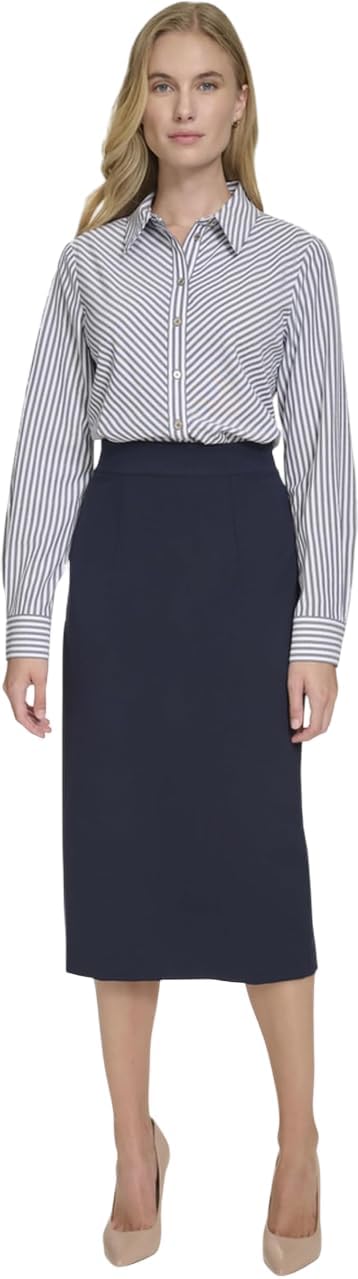 

Женская рубашка на пуговицах с длинным рукавом от Tommy Hilfiger, Midnight/Ivory