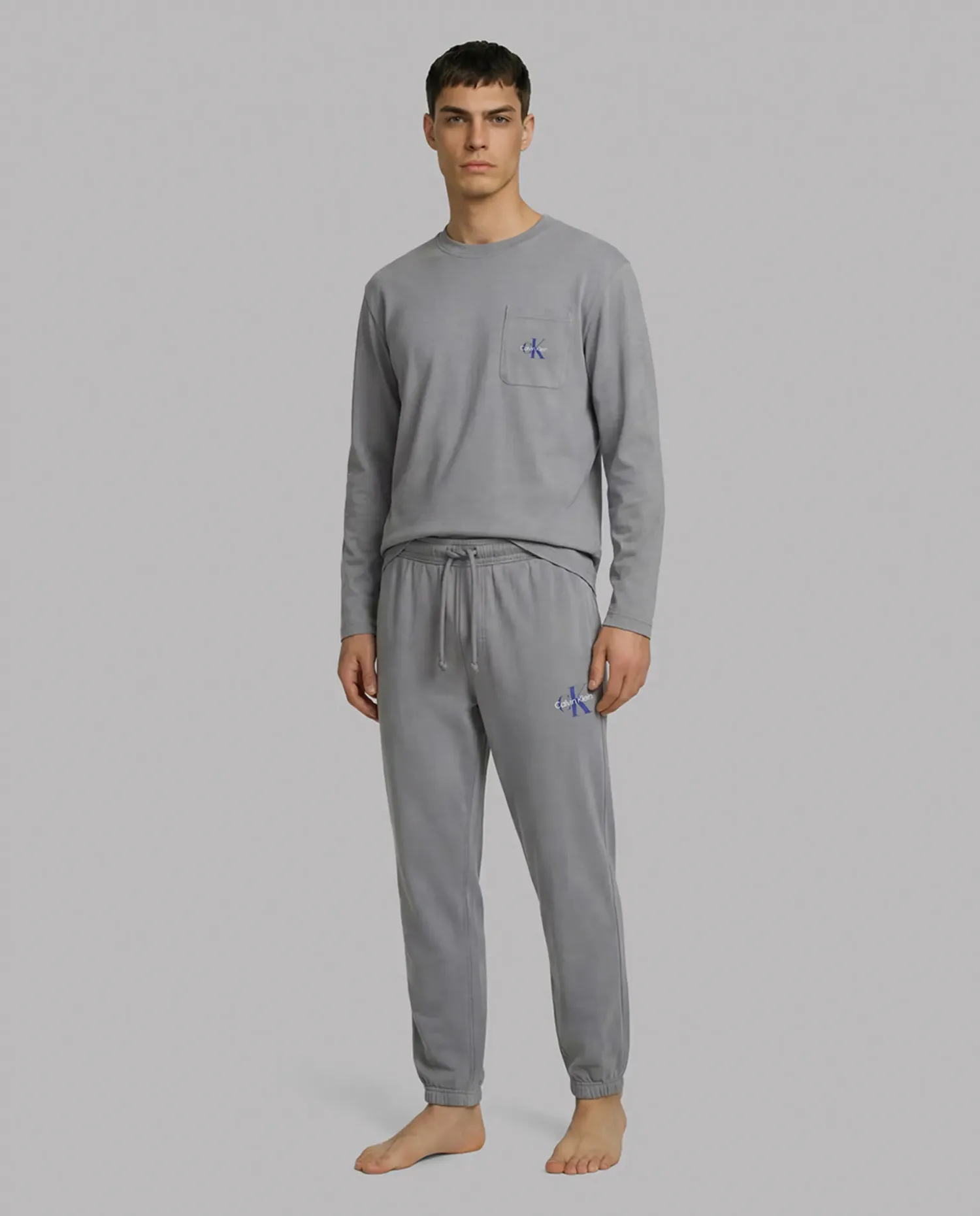 Набор длинной пижамы Calvin Klein, серый