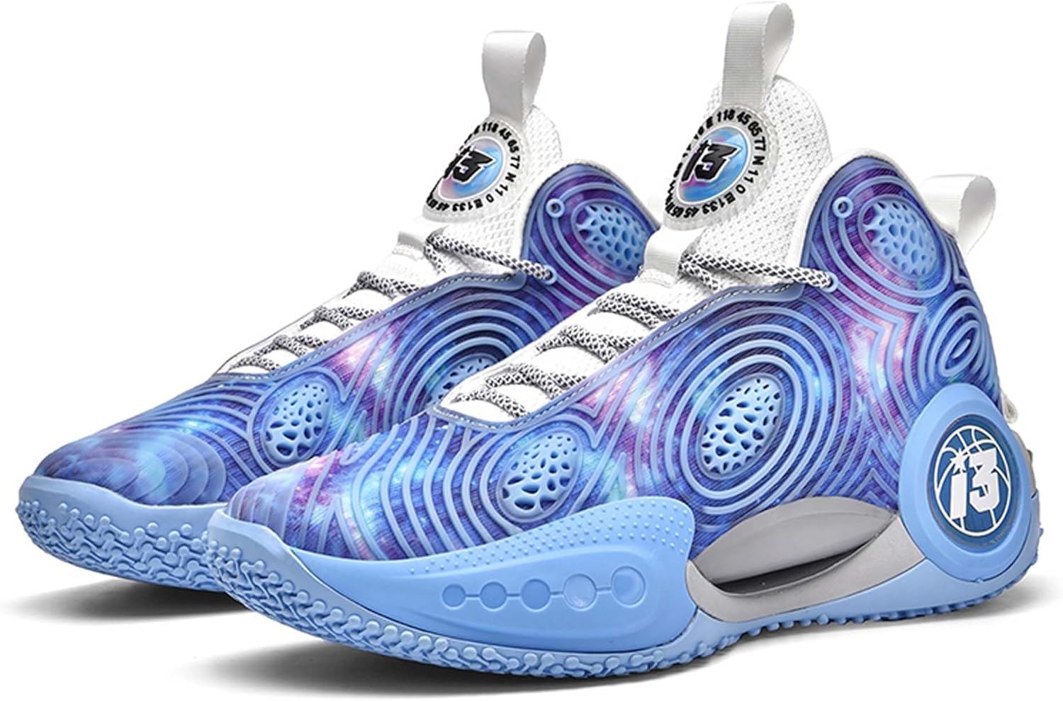 

Мужские высокие кроссовки для баскетбола на шнуровке, дышащие сетчатые спортивные кроссовки с высокой эластичностью, удобные и дышащие кроссовки для прогулок по улице, противоскользящие и износостойкие походные кроссовки для улицы Ksyvucrd, сини...