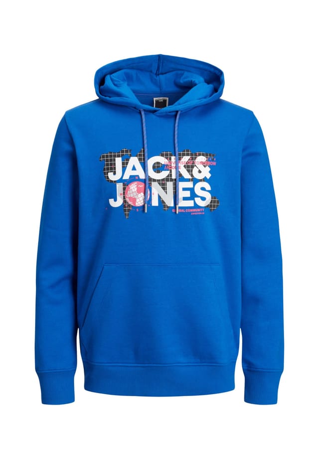 

Толстовка с капюшоном и принтом «пыль» Jack & Jones, синий