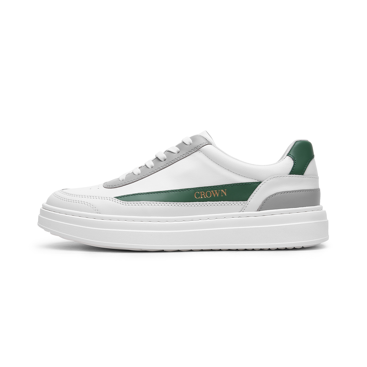 

Скользоустойчивые низкие кроссовки для скейтбординга Unisex CROWN, белый зеленый