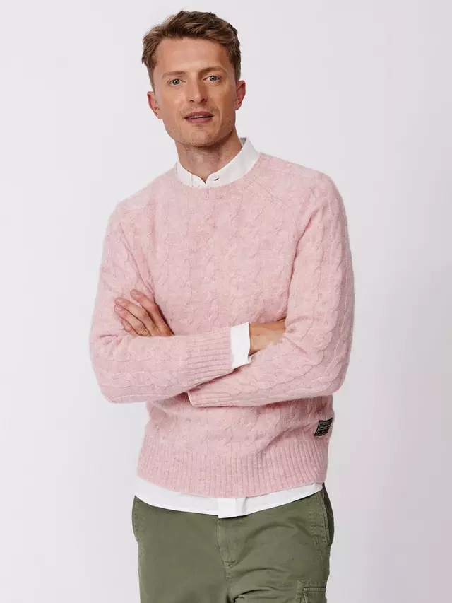 

Джемпер Aubin Woodhall Wool Crew Cable Knit, цвет pale/pink