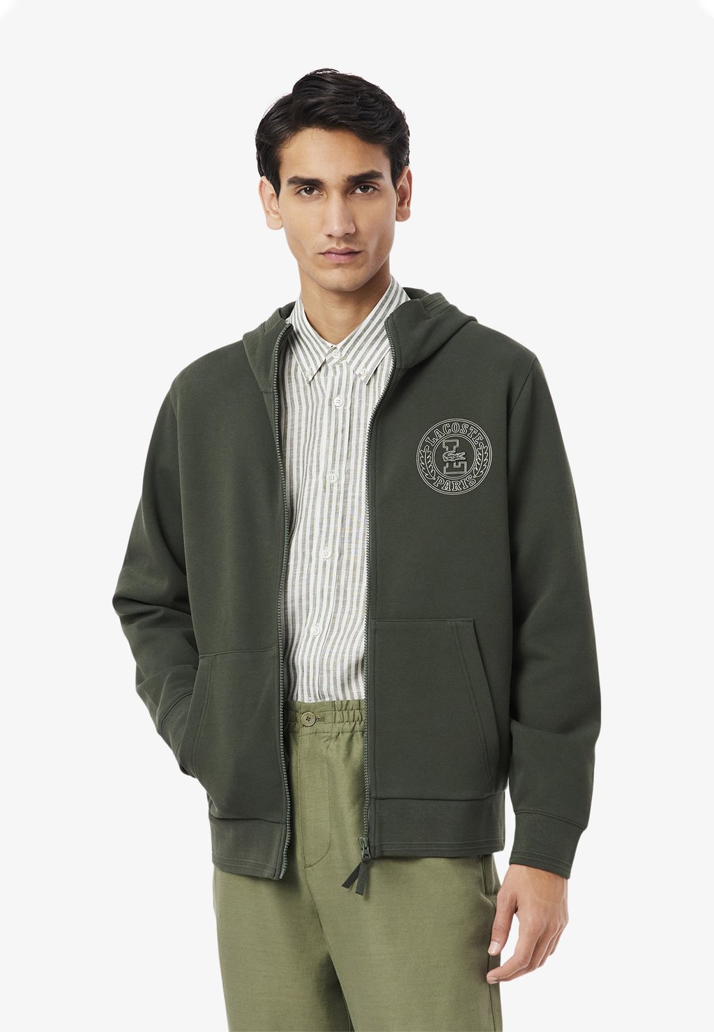 

Толстовка на молнии Lacoste, темно-зеленый