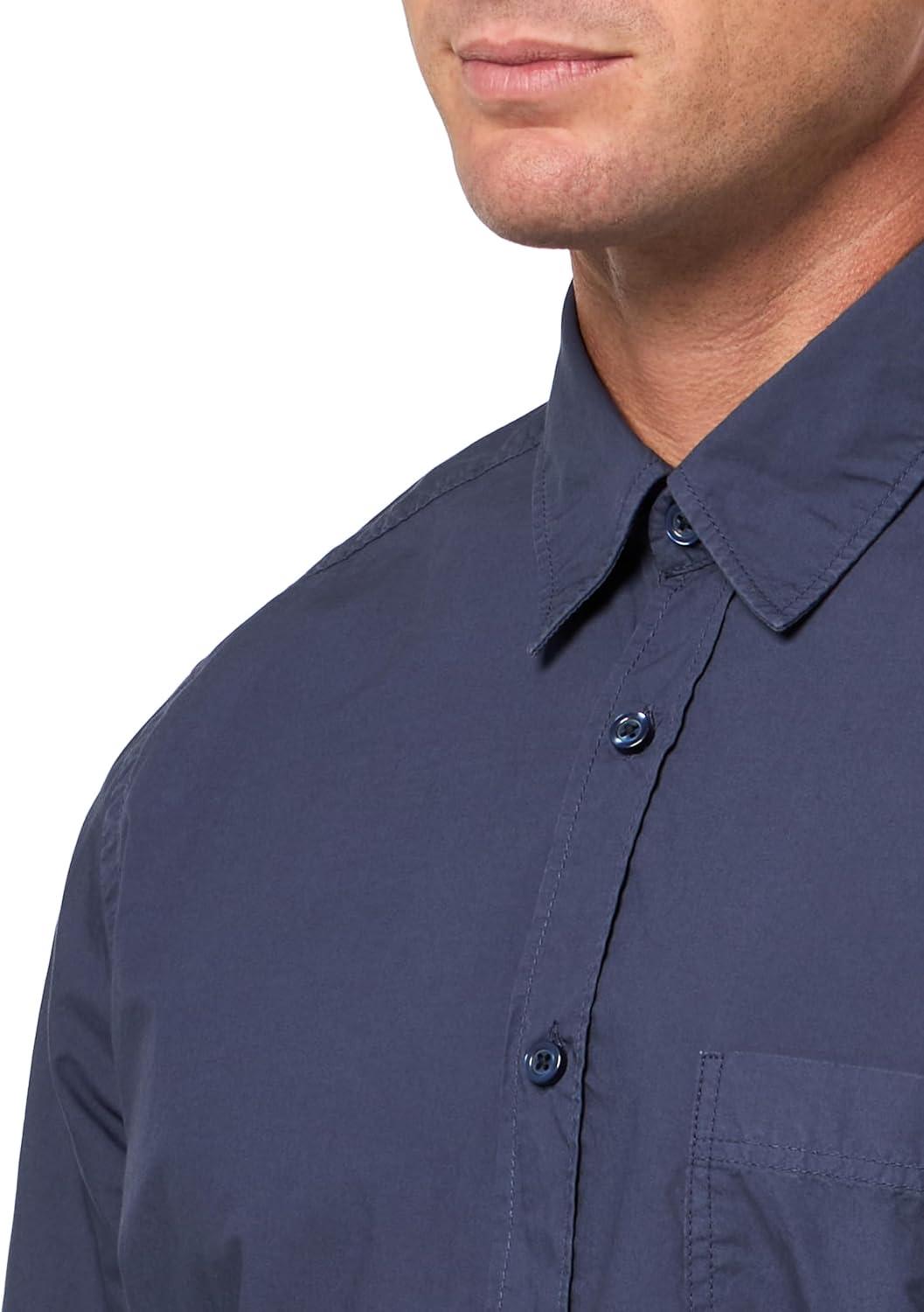 BOSS мужская хлопковая рубашка с коротким рукавом на пуговицах, Premium Navy — фото 3