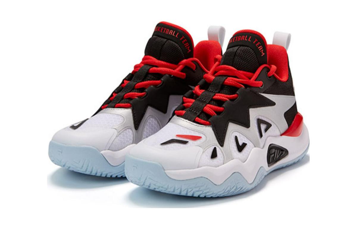 Износостойкие детские баскетбольные кроссовки low top FILA KIDS, белый/черный — фото 3