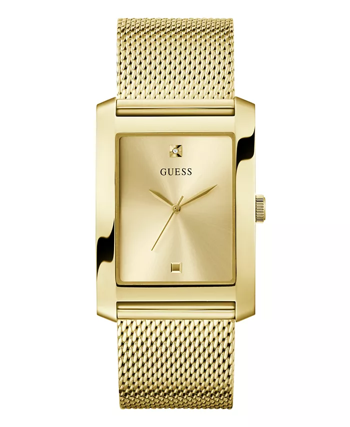 

Мужские аналоговые часы с золотистым стальным браслетом, 34 мм GUESS