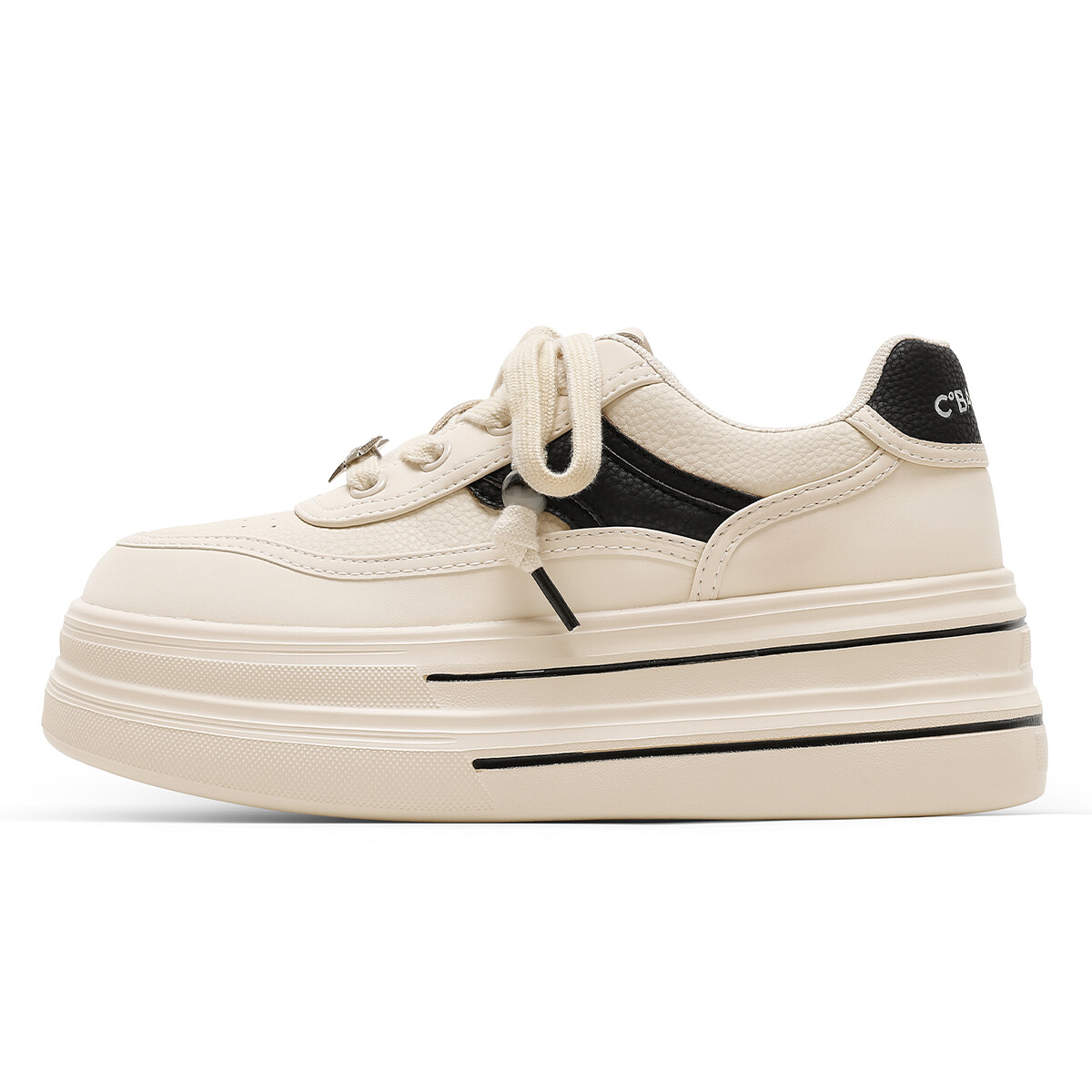 

Кроссовки CВ°BANNER Skateboard Shoes Women's Low-Top Beige Black, Черный, Кроссовки CВ°BANNER Skateboard Shoes Women's Low-Top Beige Black