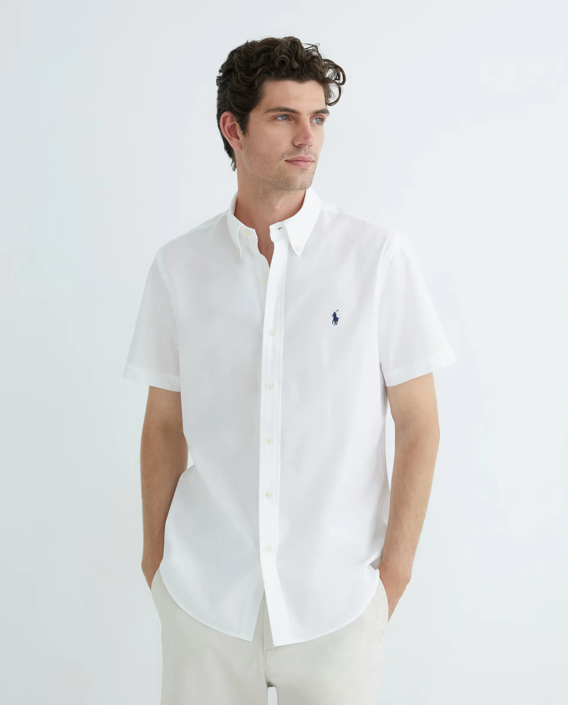 

Мужская рубашка из поплина, прямого кроя Polo Ralph Lauren, белый