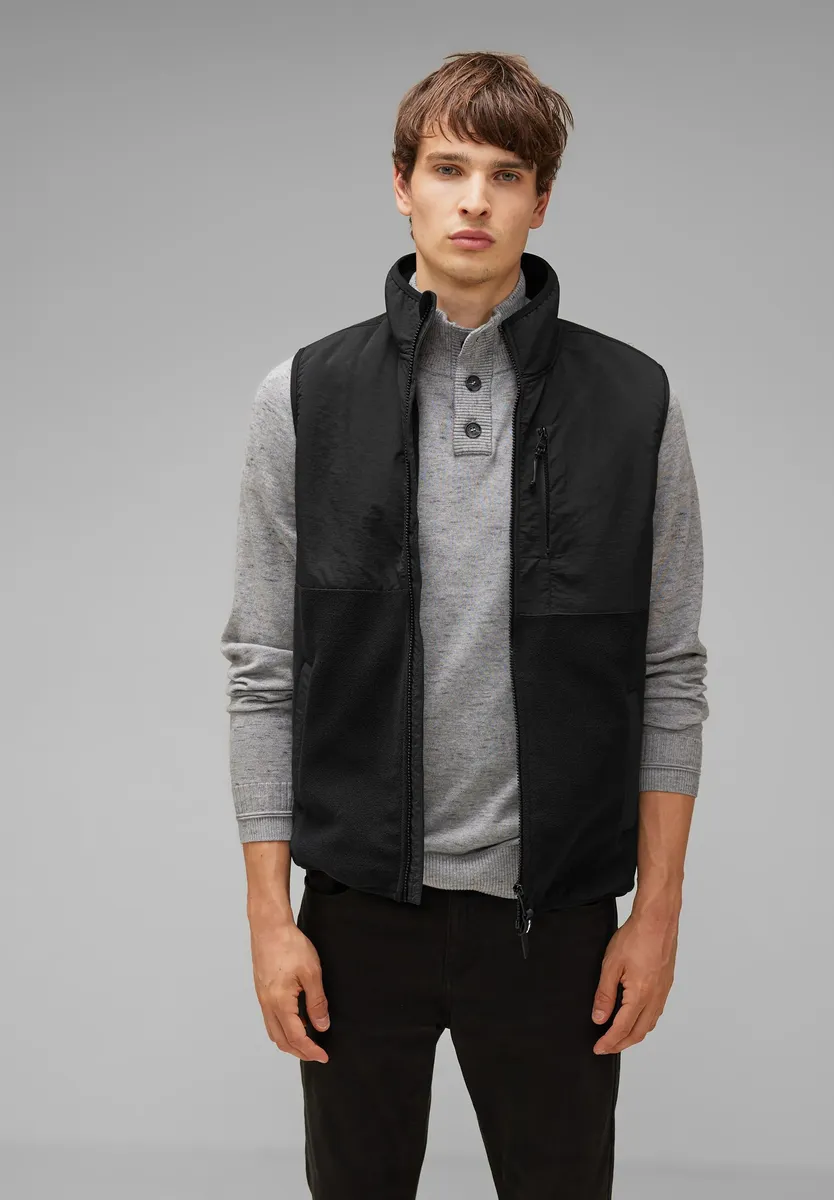 

Короткий жилет STREET ONE MEN из мягкой смеси материалов, черный